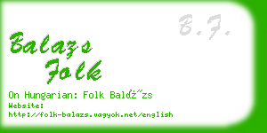 balazs folk business card